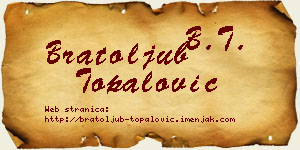 Bratoljub Topalović vizit kartica